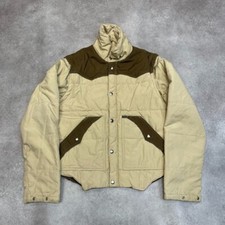 Wrangler Puffer Jacket Womens Full Zip Workwear Coat, Beige, Small