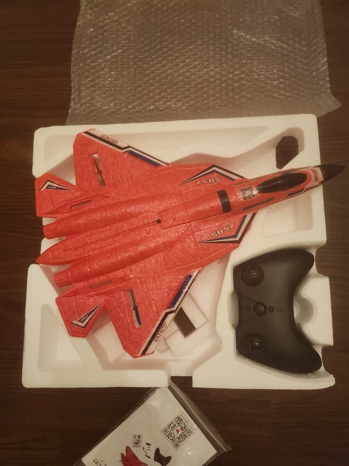 RC SU-57 2.4 Ghz Fighter Jet (RED) EPP Foam Material With One Battery, 14 Plus. - Image 3 of 4