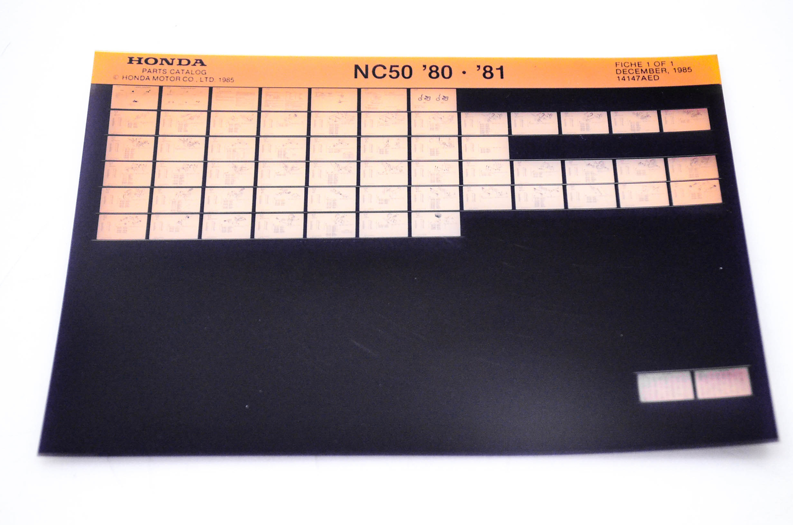 OEM Honda NC50 1985/December '80 - '81 Parts Catalog Microfiche