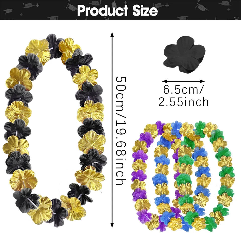 20 peças colar de formatura Havaí festa flor Leis favor 4 cores para decoração de festa - Imagem 2 de 4