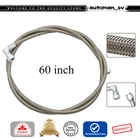 Steel Braided Turbo Oil Feed Line 60" Length Hose -4AN 90 degree straight