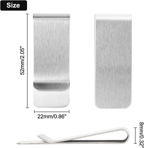 Geldklammer, 10 Stück Slim Edelstahl Geldscheinklammer Money Clip Geldclip Gelds - Bild 2 von 7