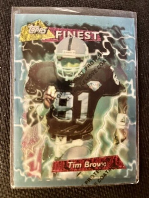 NFL - Tim Brown 1995 Topps Finest Football Protective Coating In Place - Raiders
