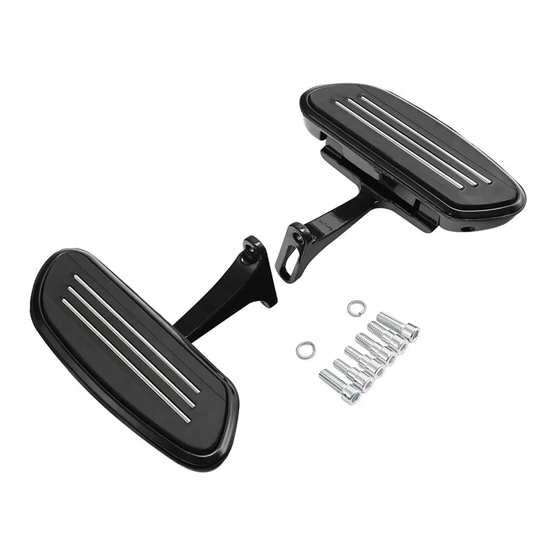 Tableros de piso negros para pasajeros aptos para Harley Touring Electra Road Glide 1993-2025 Foto 3 de 4