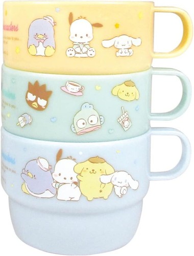 Sanrio Characters Plastic Cup 3P Set H6.1×Φ8cm Cinnamoroll Pochacco New JP - Bild 3 von 10