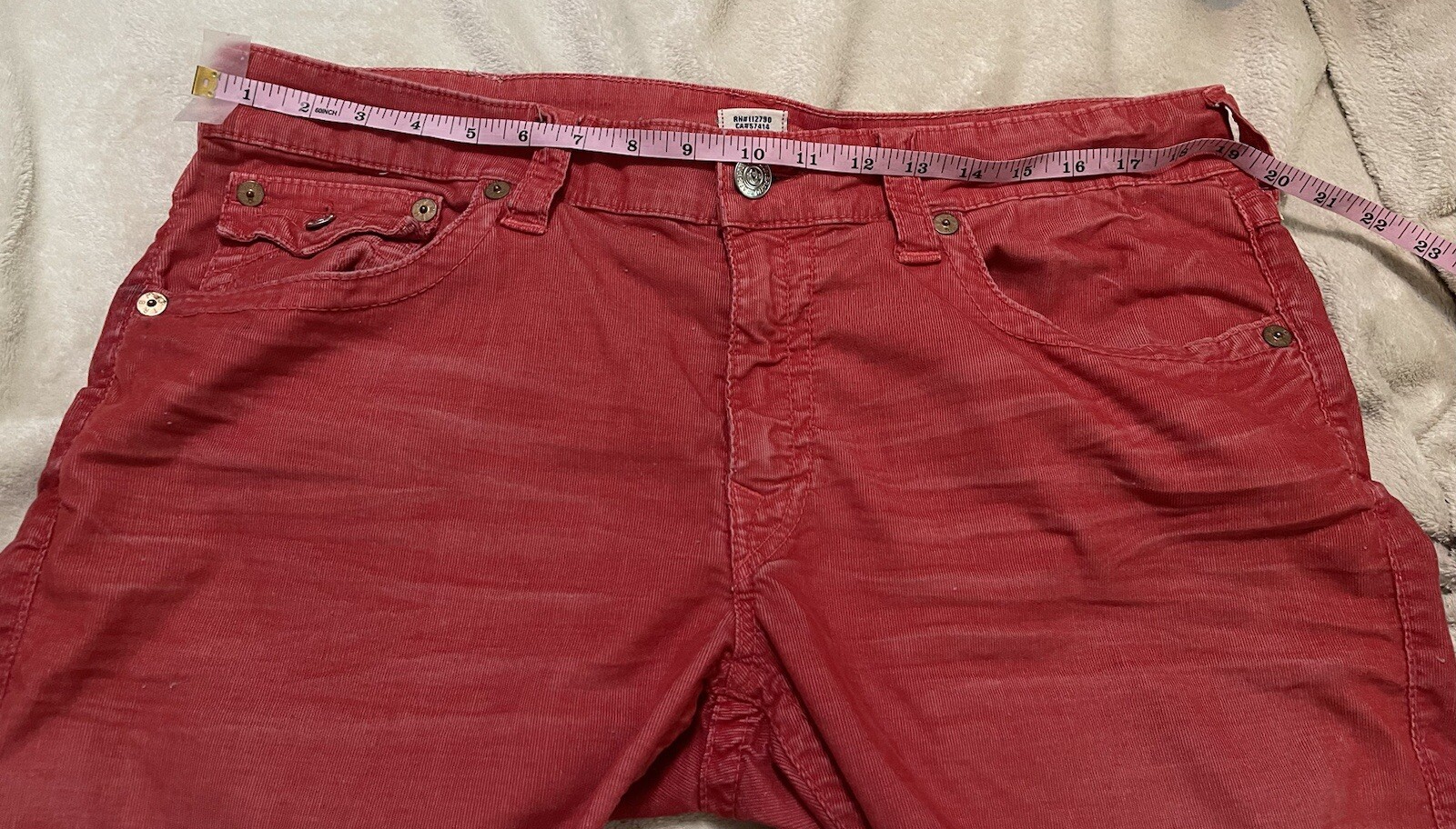 True Religion  Ricky Jeans Men’s RustCorduroy Flap Pockets Relaxed Straight 36 image 8