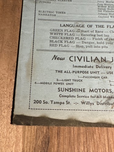 1940s IMCA National Champ Auto Race Program, Florida State Fair, Tampa - Picture 13 of 15