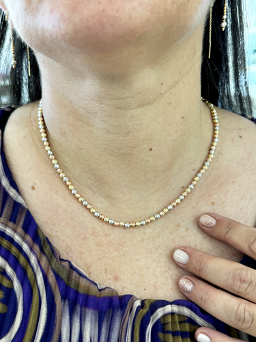 COLLANA DONNA ORO GIALLO BIANCO E ROSA 18KT TITOLO 750 GRAMMI 9,03 - Foto 3 di 4