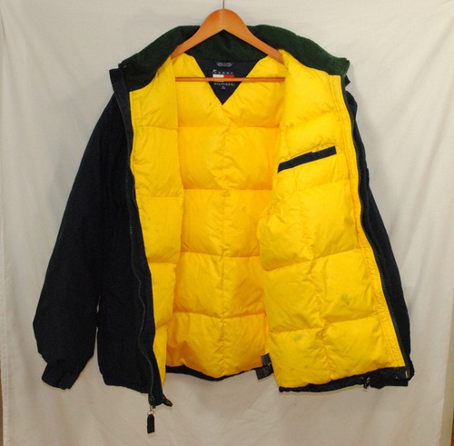 Tommy Hilfiger XL Giacca Parka Sci Blu Piombo Inverno Cappotto Bandiera Logo Cappuccio - Foto 5 di 12