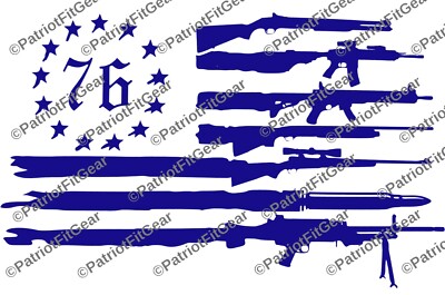 Gun Flag,1776,Molon Labe,Gun Rights,Second Amendment,We The People,Vinyl Decal