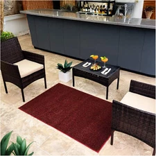 Koeckritz Tweed Premium Crushed Brick Indoor/Outdoor Turf Rug - Patios & Lounges