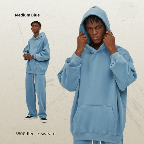 Sweatshirt Winter Loose Plus Velvet Weatshirt Unisex Oversize Thickened Hooded - Picture 15 of 35