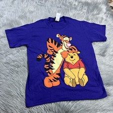 Vintage Disney Pooh Bear Tigger Purple T Shirt Kids