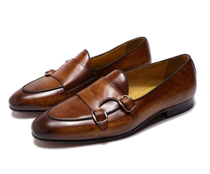Round Toe Buckle Slip-Ons