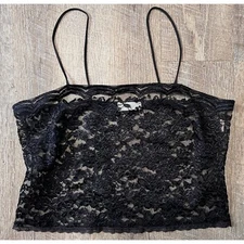 Vintage San Souci black lace lingerie top size L