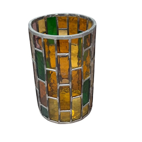 Mosaic Handmade Art Stained Glass Leaded Glass Candle Holder Art Deco 7