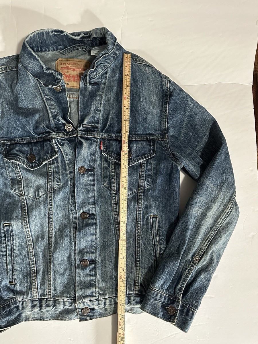 Levi's 70589 Trucker Denim Blue Jean Jacket Mens Size L for