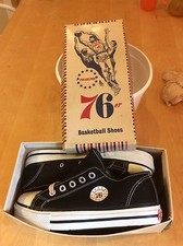 VTG 1960's 1970's Philadelphia 76er Canvas Basketball Shoes Unbranded NIB Sixers