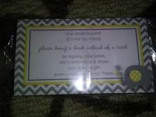 Set Of 10 Baby Shower Please Bring A Book Instead Of A Card Poem Insert Cards For Sale Online