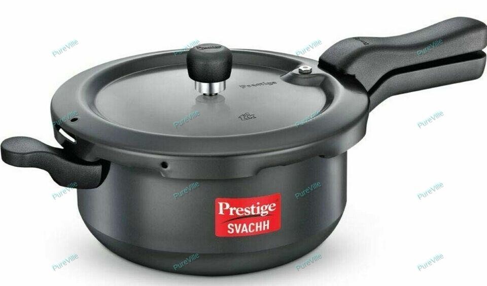 Indian Best Prestige Svachh 118.3oz Print Cooker, Hard Anodi