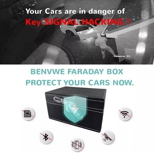 Caja bloqueadora de llaves de coche sin llave caja de señal caja de Faraday bolsa de bloqueo de seguridad antirrobo - Imagen 6 de 10