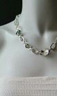 FAB! DESIGNER ANNE KLEIN RHINESTONE STATEMENT NECKLACE RIVOLI SILVER CHAIN LINKS — photo 3