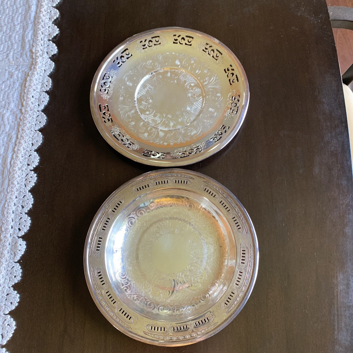 Vintage Viking Plate Silver Plated On E.P. Copper 9” And 8.5” Dish