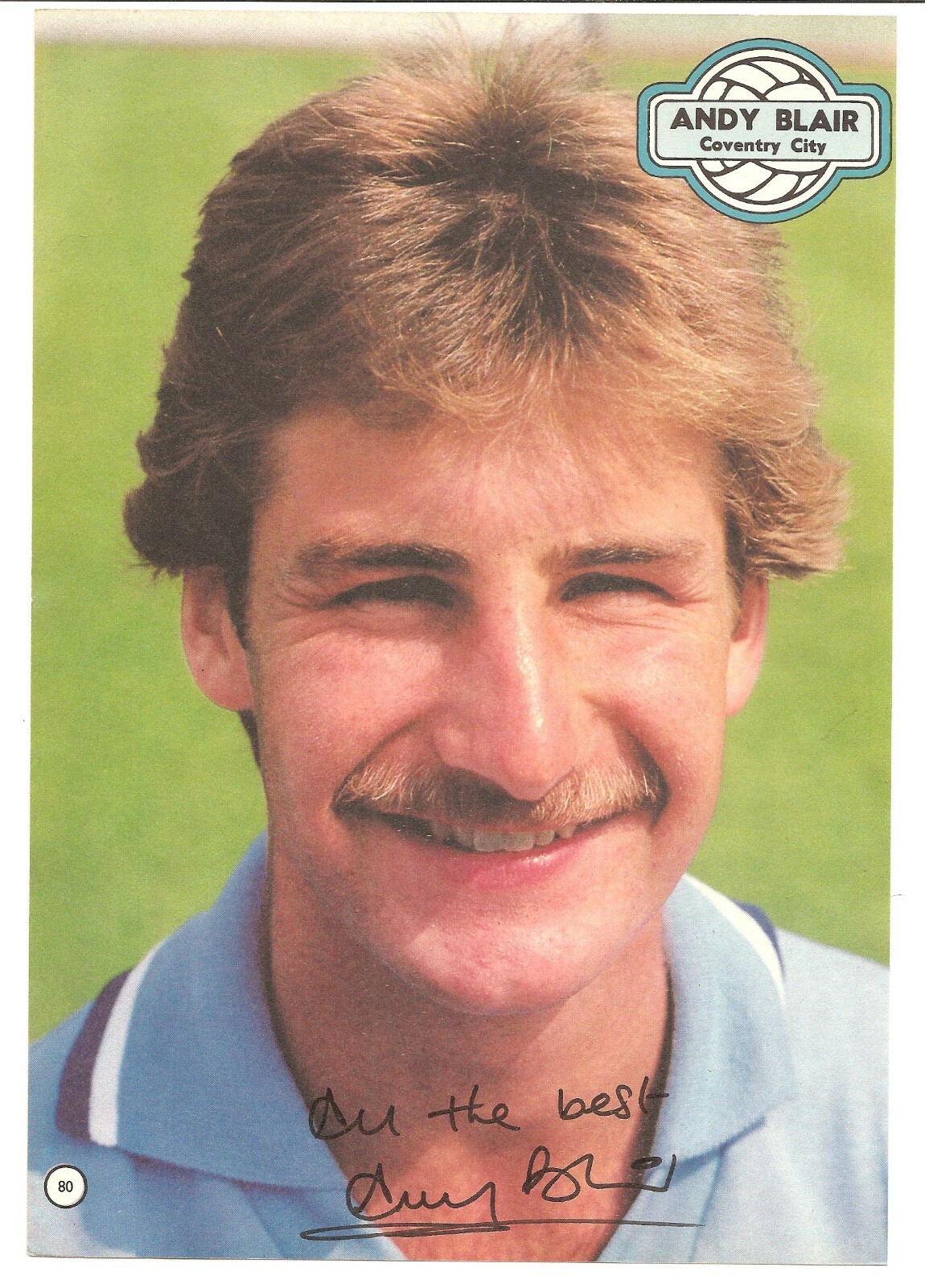 Andy Blair, Coventry City signed football book picture. Original