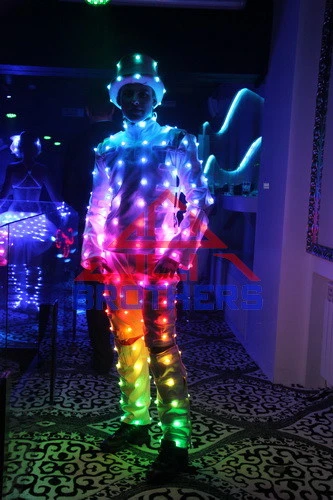  Fantasia de LED para fantasia de palco de performance show de néon traje de cavalheiro - Imagem 2 de 3