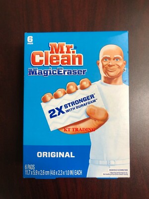 (6-Pack) Mr Clean ORIGINAL Magic Eraser HOUSE Cleaning Pads ~Walls Rooms & More 