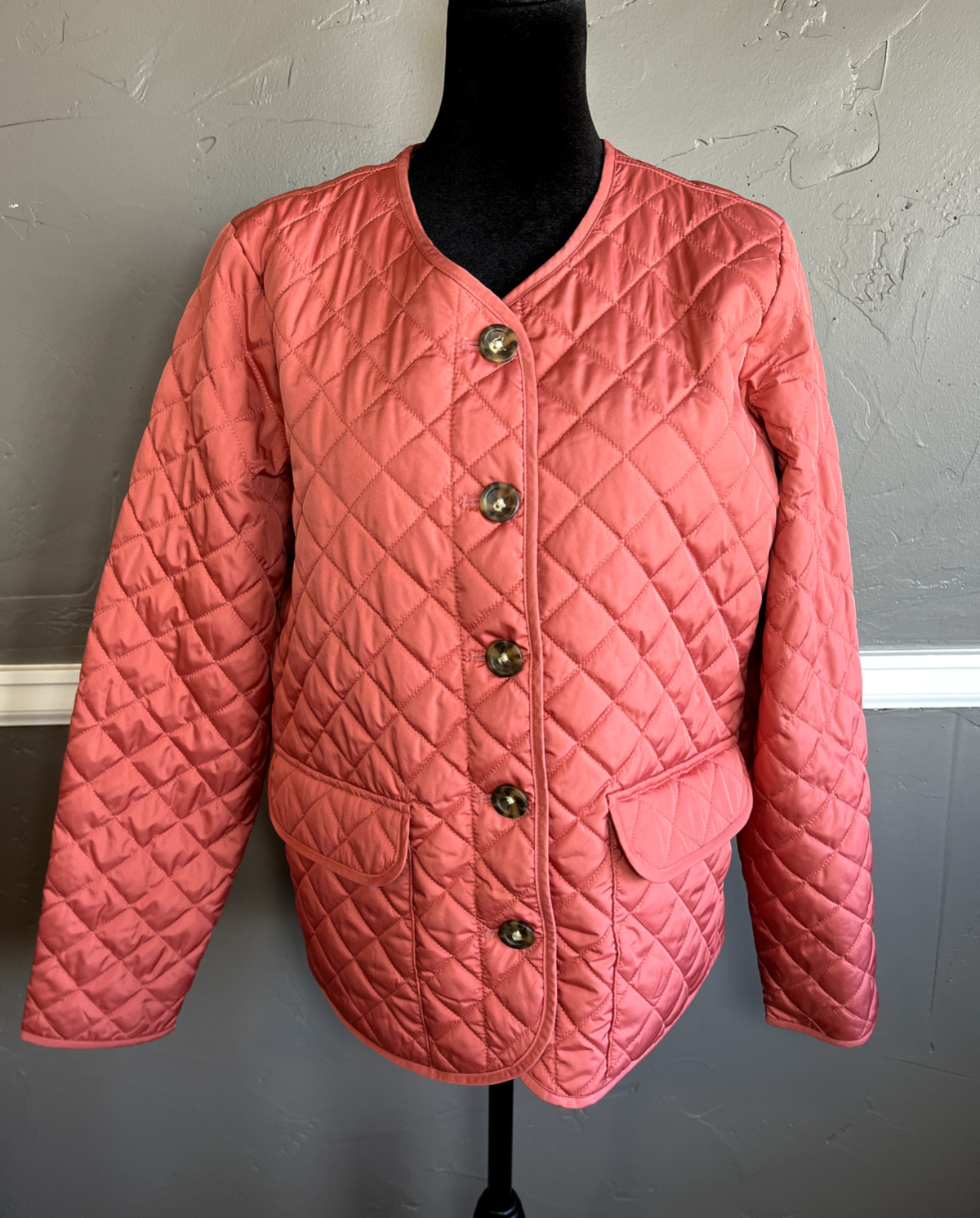 Croft & Barrow Women's Size S Orange Quilted Lightweight Jacket