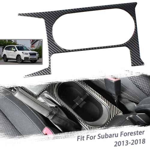 Panel portavasos decorativo de fibra de carbono para Subaru Forester 2013-2018 - Imagen 1 de 4