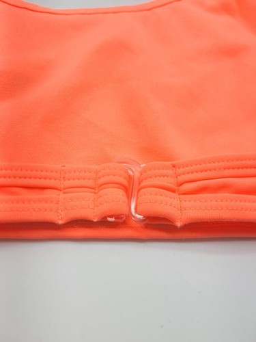Circo Neon Orange Sparkle Bikini Top with Triangle Necktie, Kids' Swimwear, S-XL - Picture 3 of 5