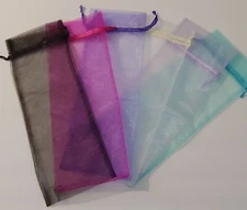6x15 Organza Wine Bags, Drawstring Pouch Set of 6