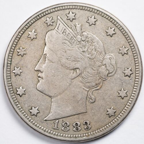 1883 No Cents Liberty V Nickel Fine (F)
