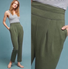 Anthropologie Saturday Sunday Moss Elastic Waist Joggers Front Pleats Pockets XS