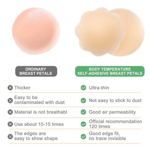 AMFLOWER 5 Pairs Nipple Covers Invisible Nipple Covers for Women Silicone Pet... - 第 6/6 張圖片
