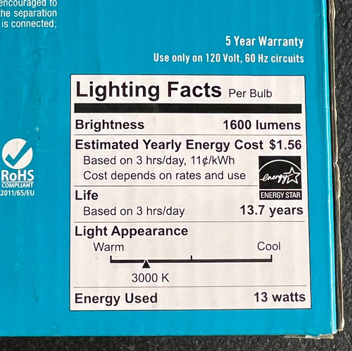 4pk Ecosmart 100W LED Light Bulb A19 Dimmable Clear Glass Filament Bright White - Picture 6 of 7