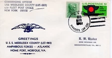 USS MIDDLESEX COUNTY LAST-983,  USS HYADES AF-28  1968  FDC15315