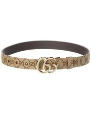 Gucci Marmont Gg Canvas  Leather Belt Women's