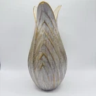 Vintage Royal Haeger Pottery Gold Tweed 12" Vase #4000 S 22K Gold White Marked