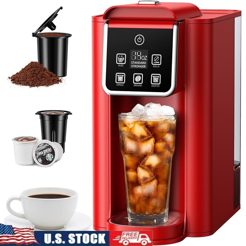 Iced Hot Brew K Cup 5 Cup Sizes 50oz Removable Tank New