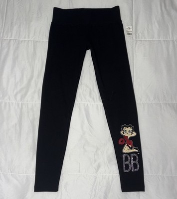 NWT Universal Studios Black Betty Boop leggings with rhinestone logo