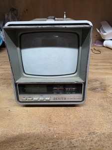 Vintage Zenith  Portable 5” B/W Television AM/FM Radio