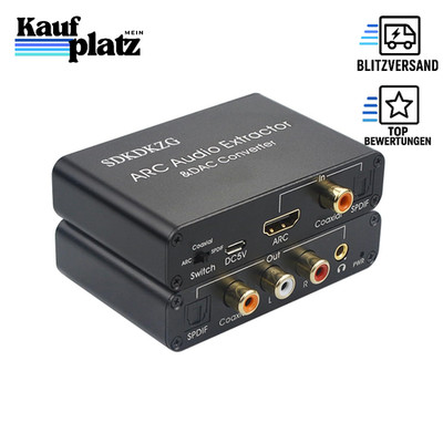 DAC Wandler HDMI ARC Audio Extraktor SPDIF Toslink Koaxial zu RCA 3,5 mm Jack