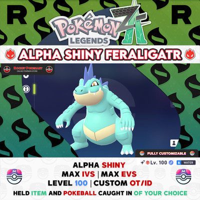 Alpha Shiny Feraligatr - Pokemon Legends ZA - MAX 6 IVS - Mega Feraligatr