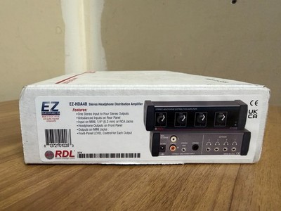 RDL Stereo Headphone Distribution Amplifier EZ-HDA4B