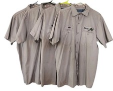 Lot Of 4, Large ,Short Sleeve Gray, Uniform Work Shirts Button Up Cintas