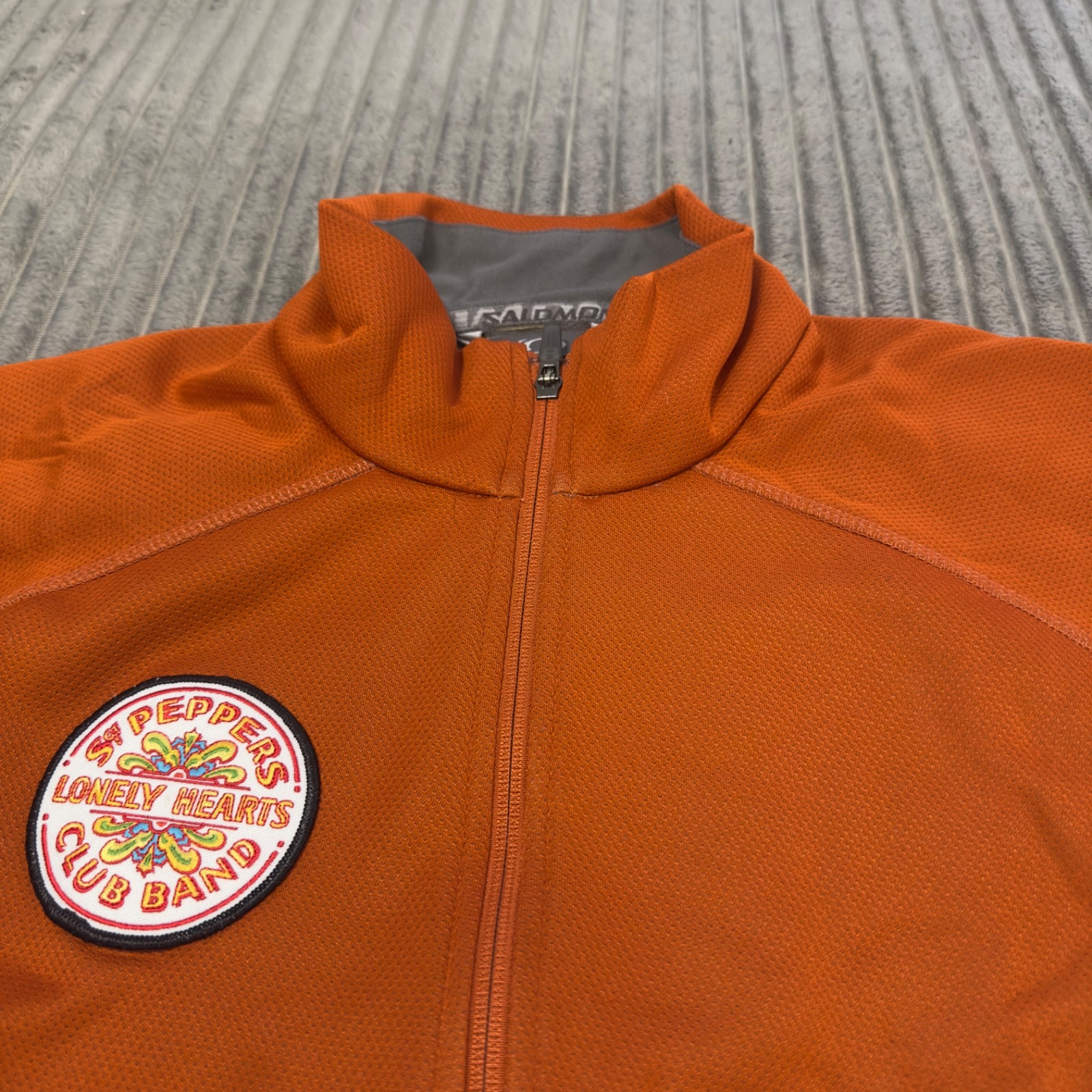 Giacca Salomon uomo L arancione bruciato full zip sci pile termico foderato guscio morbido