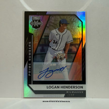 2021 Panini Elite Extra Logan Henderson Auto Prime Numbers RC /194 Brewers #116